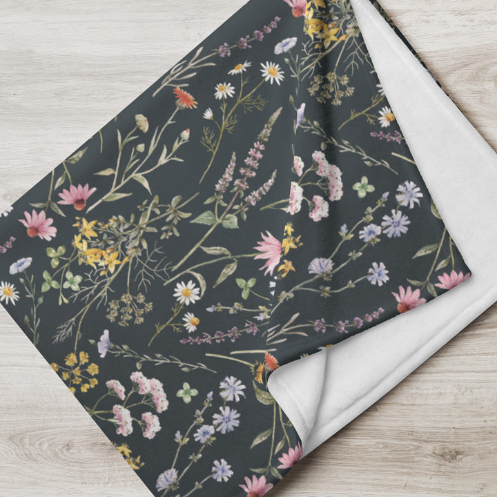 Wild Summer Flowers Throw Blanket