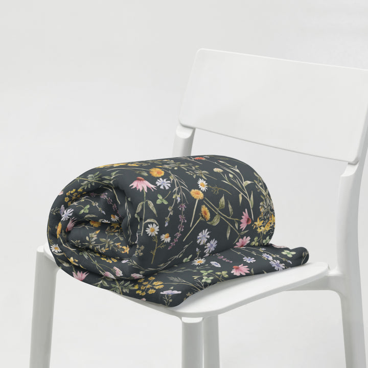 Wild Summer Flowers Throw Blanket