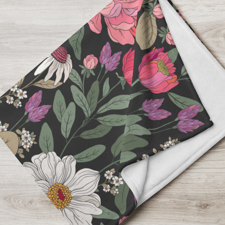 Lush Floral Throw Blanket