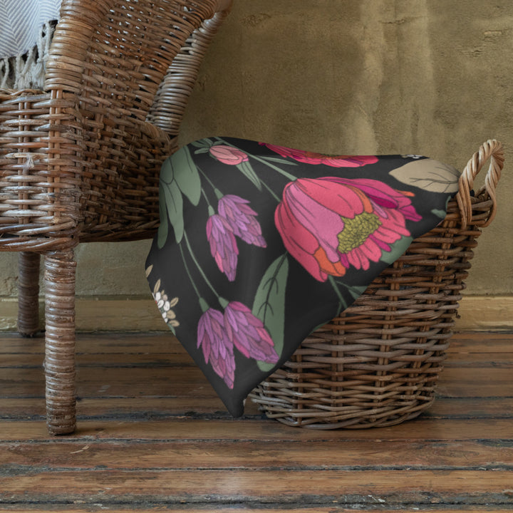 Lush Floral Throw Blanket