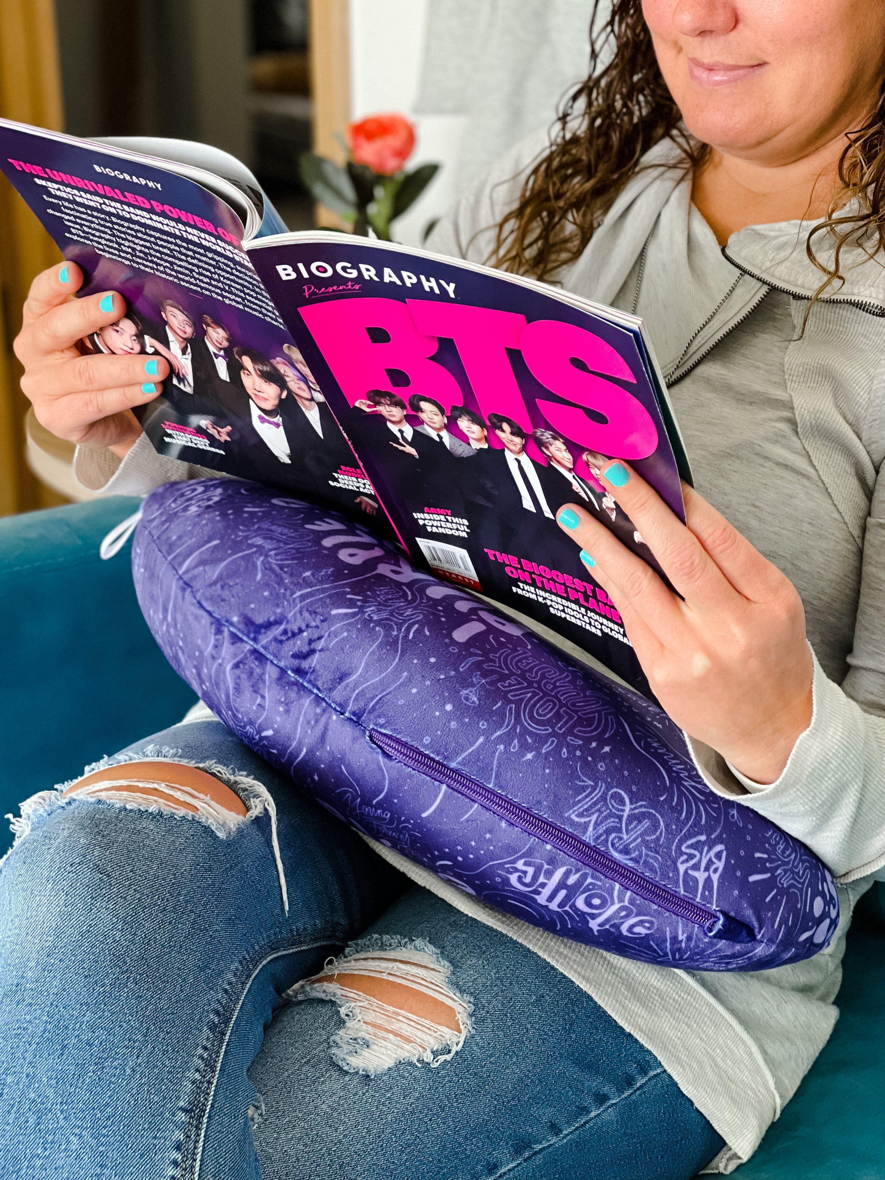 I Purple You Dark Reading Pillow