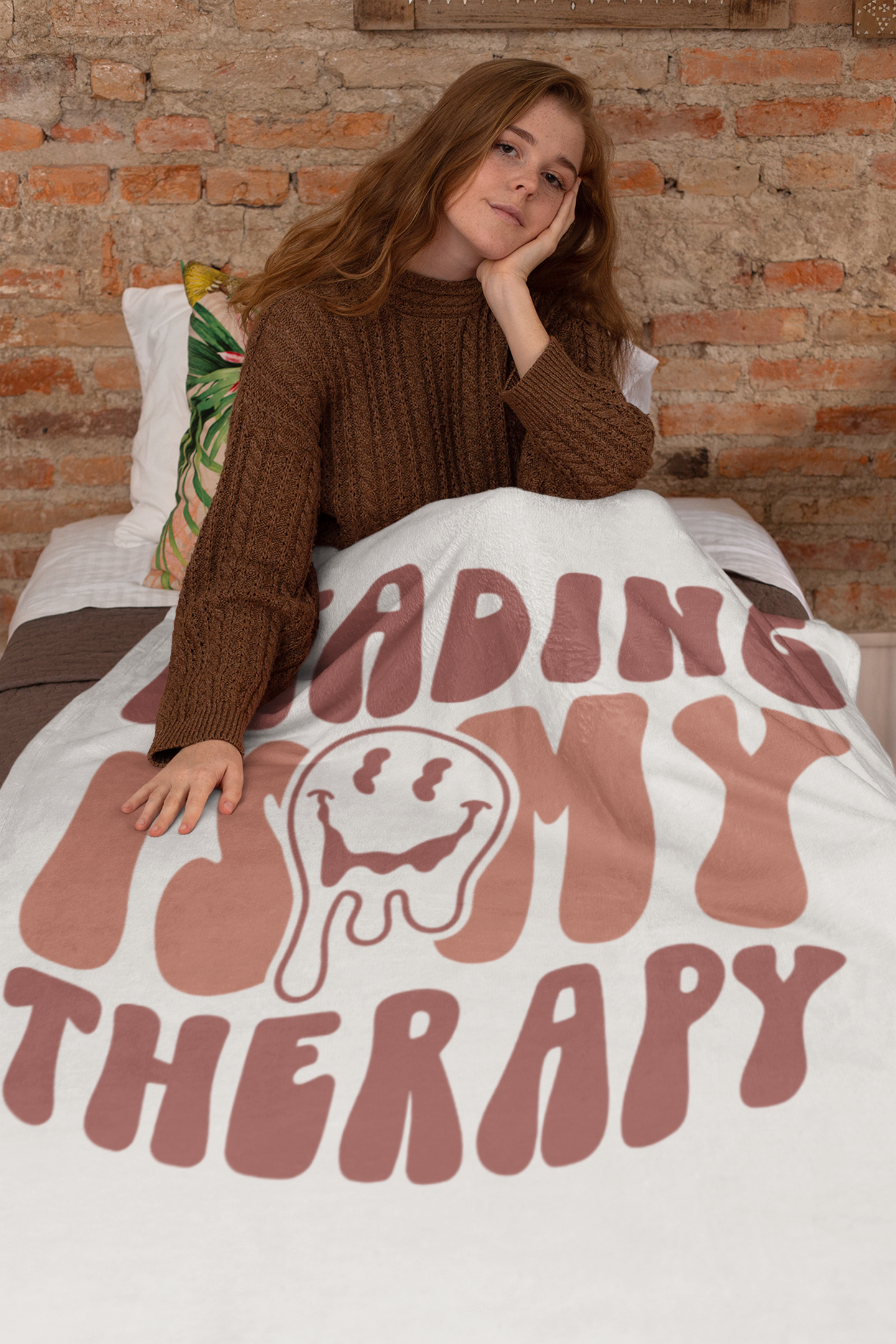 Reading is my Therapy Throw Blanket