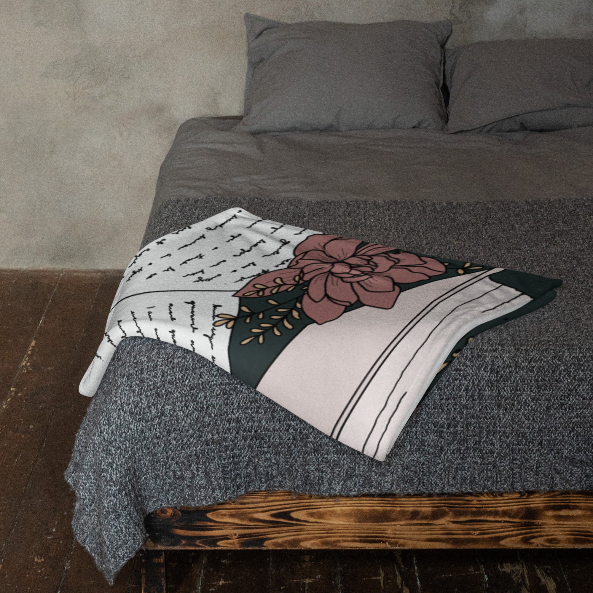 Moody Romantic Reads Throw Blanket